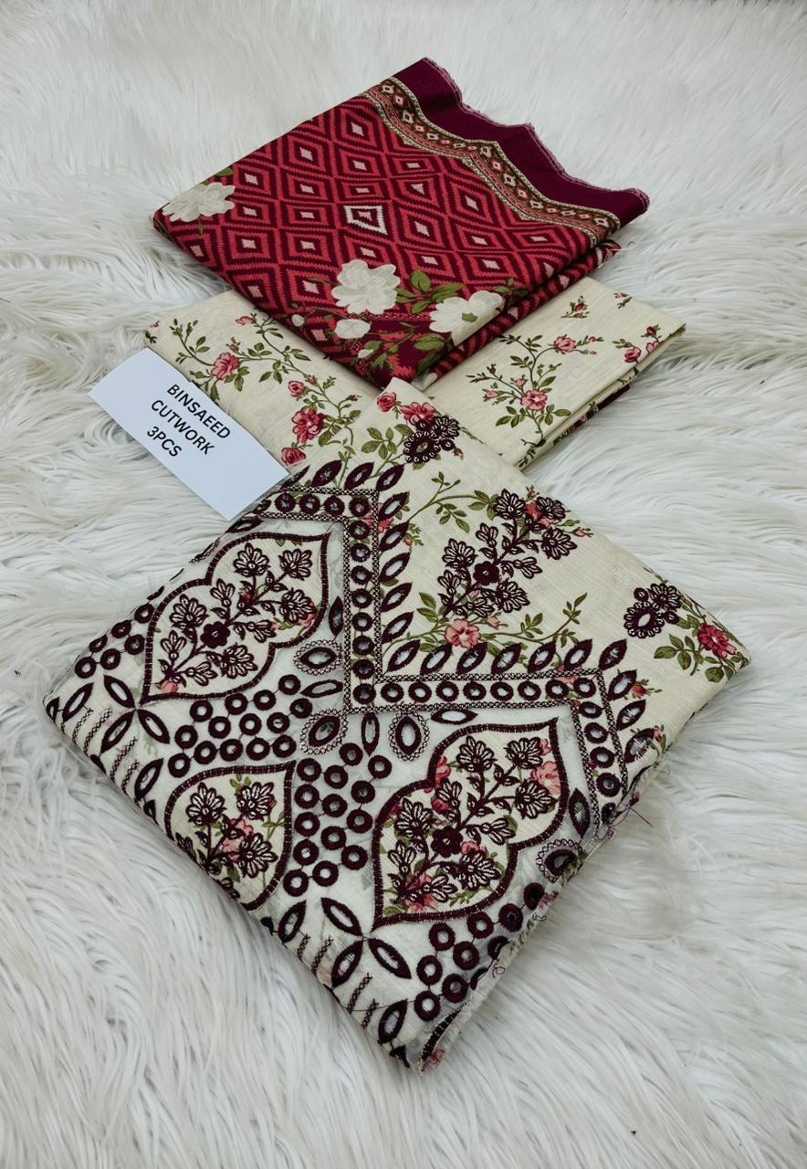 Chiken Kari Khaddar 3 Piece Suit
