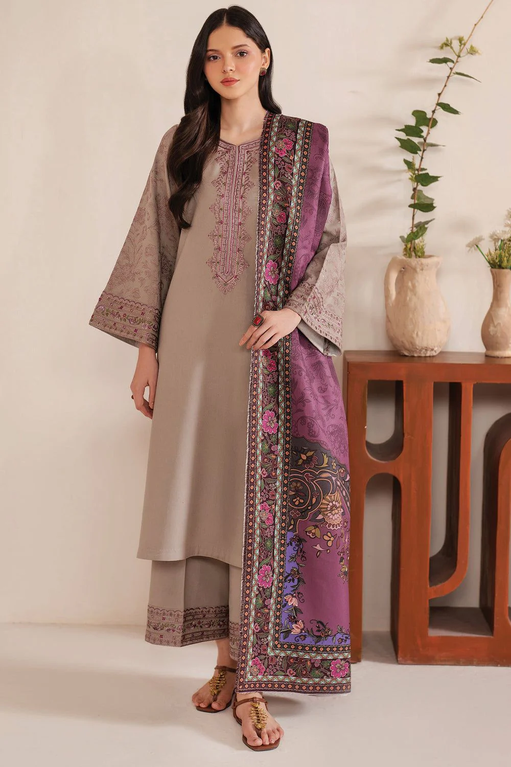 Embroidered Lawn Fancy 3 Piece Dress