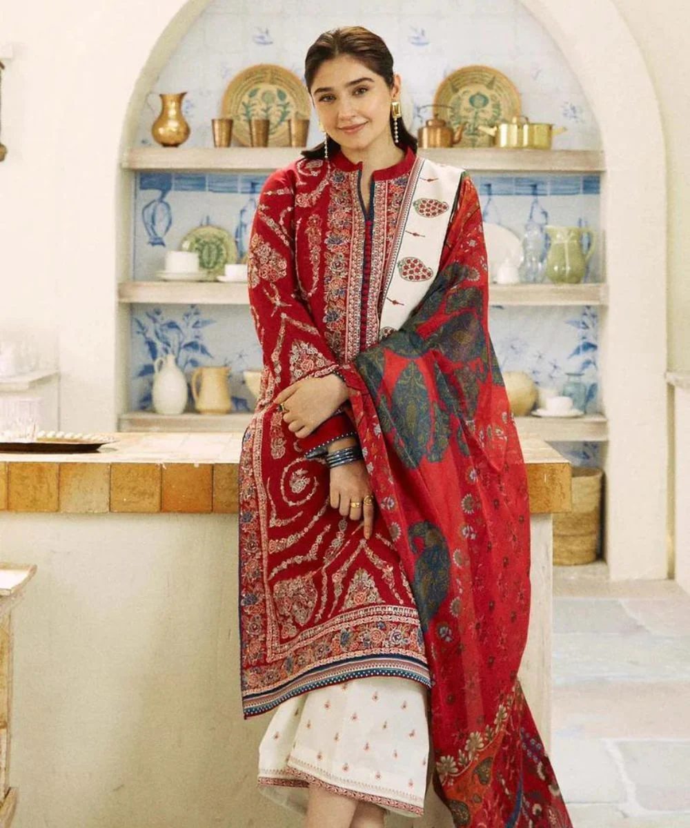 Embroidered Lawn Fancy 3 Piece Dress