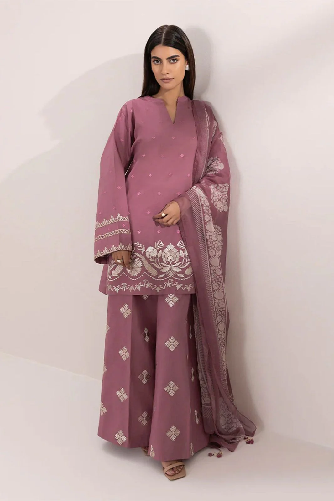 Embroidered Lawn Fancy 3 Piece Dress