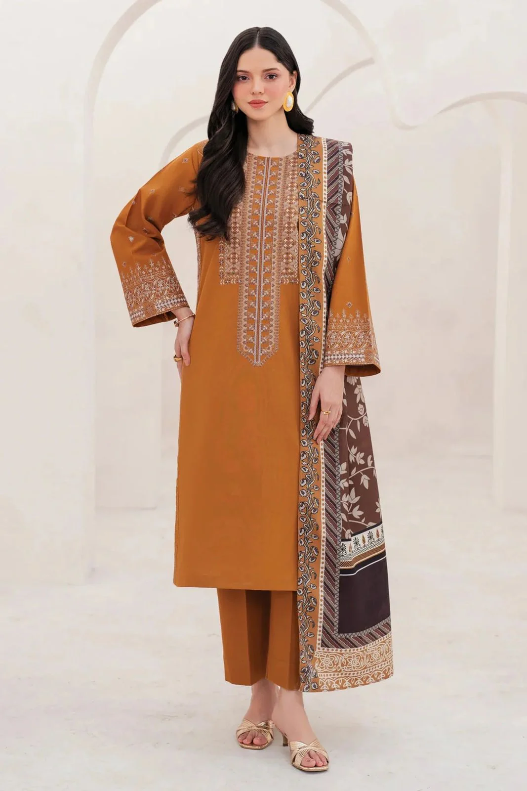 Embroidered Lawn Fancy 3 Piece Dress