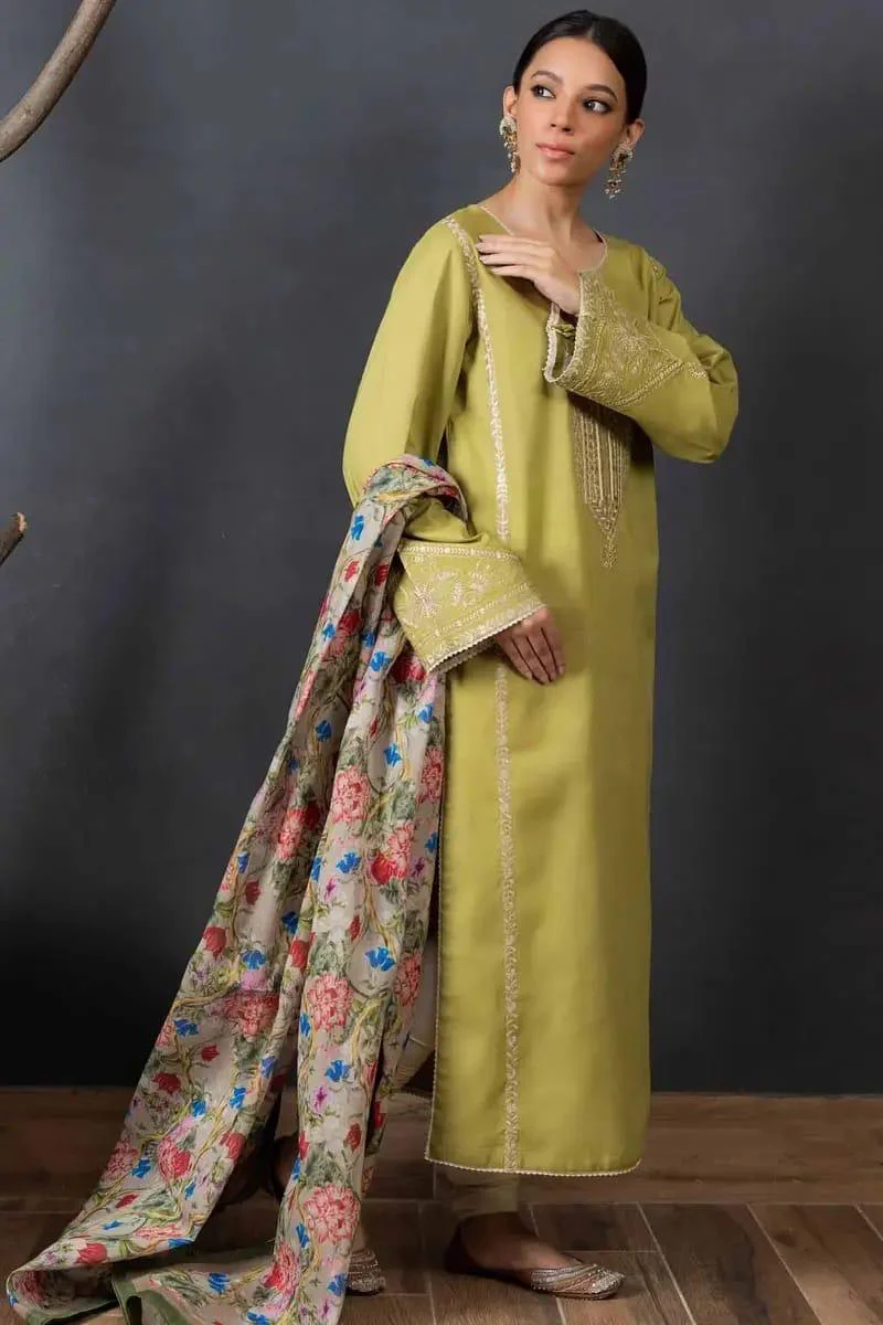 Embroidered Lawn Fancy 3 Piece Dress