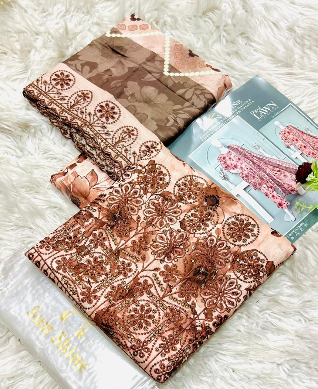 Lawn Chikenkari 3 Piece Suit